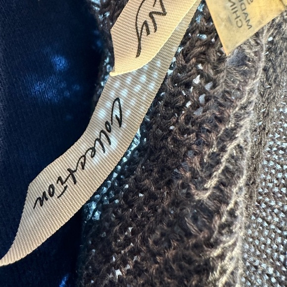 NY Collection Womens Size S Short Sleeve Knit Gray Open Front Duster Sweater - Picture 5 of 10